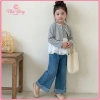 Quần Jeans Bé Gái Ống Suông Lưng Thun Gấu Xắn Tua Nhẹ Vải Bò Mềm Mịn - Giá 199k 2