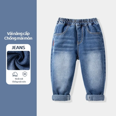 Quần jeans bé trai HKAM - Legging trẻ em chống mài mòn, thoải mái, màu trơn, 210k 7
