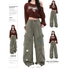 Quần jeans công sở nữ thêu nhiều túi, ống đứng rộng, mùa xuân 2.025 - Giá 386k