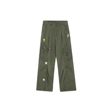 Quần jeans công sở nữ thêu nhiều túi, ống đứng rộng, mùa xuân 2.025 - Giá 386k