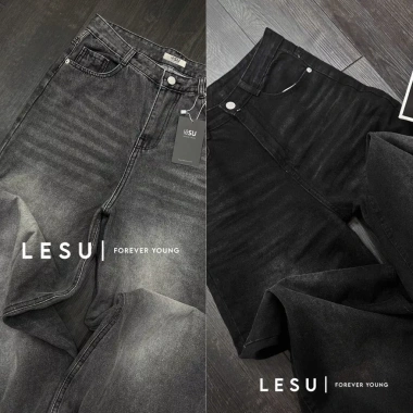 Quần Jeans Culottes ống suông rộng wash lưng cao - Ảnh tự chụp, chỉ 415.000₫