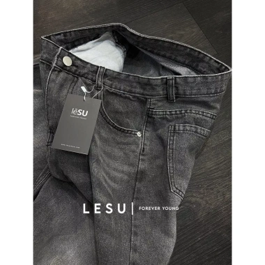 Quần Jeans Culottes ống suông rộng wash lưng cao - Ảnh tự chụp, chỉ 415.000₫