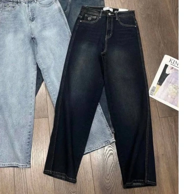 Quần Jeans Culottes Suông Trơn Thêu Tim ZR – Giá Ưu Đãi 395k, Phong Cách Năng Động 13