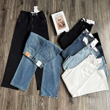 Quần Jeans Culottes Suông Trơn ZR Nẹp Túi Mài Lai – Giá 375.000đ, giảm 86.250đ