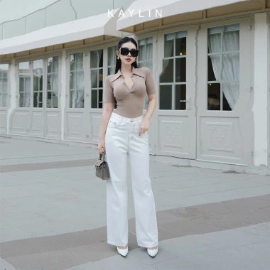 Quần Jeans Kaylin ống suông, denim dày dặn, phong cách trẻ, giảm còn 540.000đ