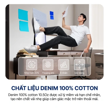Quần jeans nam ICONDENIM ống đứng dáng suông Lightweight siêu nhẹ, chống nhăn ICON105 – Giá 538.100₫ 6 Quần jeans nam ICONDENIM ống đứng dáng suông Lightweight siêu nhẹ, chống nhăn ICON105 – Giá 538.100₫ 6