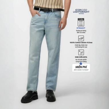 Quần jeans nam ICONDENIM ống đứng dáng suông Lightweight siêu nhẹ, chống nhăn ICON105 – Giá 538.100₫ 10 Quần jeans nam ICONDENIM ống đứng dáng suông Lightweight siêu nhẹ, chống nhăn ICON105 – Giá 538.100₫ 10