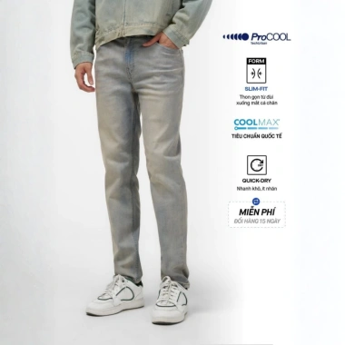 Quần jeans nam PROCOOL ICONDENIM slimfit công nghệ Coolmax mát lạnh, ôm vừa, mềm mịn - Giá giảm 664.000đ 17 Quần jeans nam PROCOOL ICONDENIM slimfit công nghệ Coolmax mát lạnh, ôm vừa, mềm mịn - Giá giảm 664.000đ 17