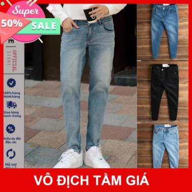 Quần Jeans Nam Slim Fit Co Giãn Không Bai Xù – Phom Đẹp, Bền Màu, Giá 270k giảm từ 351k