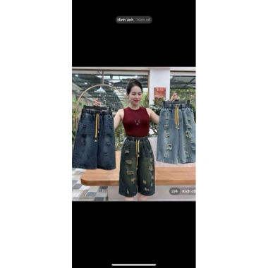 Quần Jeans Ngố Ống Rộng Rách Hàng Cao Cấp - Chuẩn Phom, Giá 93.600 VNĐ