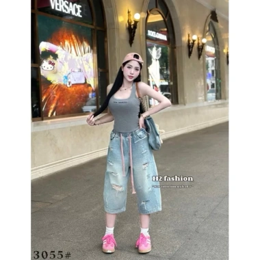 Quần Jeans Ngố Xuông Rách Hàng QC Giá Rẻ 250k - Phong Cách Streetwear Đậm Chất 2