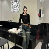 Quần Jeans Nữ Baggy Co Giãn Rách Gối Lưng Cao Tôn Dáng với Belt Cao Cấp - 445.550₫ 4