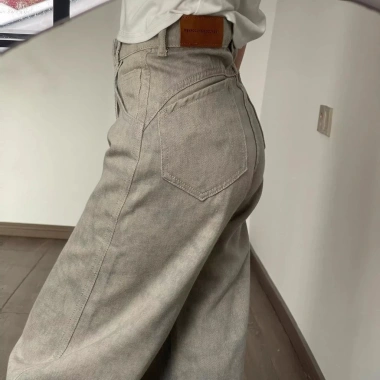 Quần Jeans Nữ Dáng Thẳng Rộng Màu Xám Nhạt - Giá 105.840, Thời Trang Mùa Hè