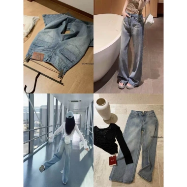 Quần jeans nữ ống đứng màu sáng, rộng rãi thoải mái - Chỉ 390.000đ, giảm 117.000đ