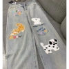 Quần jeans nữ ống rộng cạp cao họa chú chó con Nhật Bản - Thiết kế mùa thu, ôm sát, giảm giá 20% chỉ 321.000₫ 4