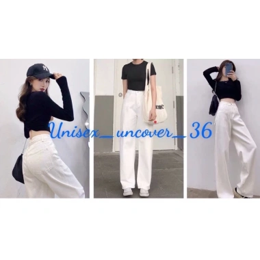 Quần Jeans Nữ Ống Rộng Màu Trắng Siêu Hot - Form Chuẩn Giá Bán Sỉ 139k 2
