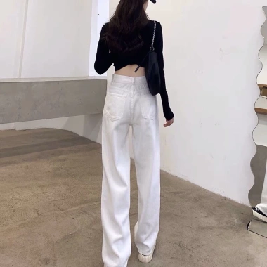Quần Jeans Nữ Ống Rộng Màu Trắng Siêu Hot - Form Chuẩn Giá Bán Sỉ 139k 5