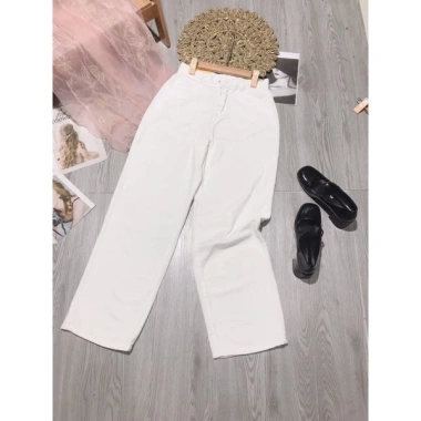 Quần Jeans Nữ Ống Rộng Màu Trắng Siêu Hot - Form Chuẩn Giá Bán Sỉ 139k 7