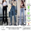 Quần jeans nữ ổng vẩy xẻ gấu, lưng cao co giãn, 3 màu đen-xanh nhạt-xanh đậm, giá 211.000₫