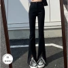 Quần jeans nữ ổng vẩy xẻ gấu, lưng cao co giãn, 3 màu đen-xanh nhạt-xanh đậm, giá 211.000₫ 4