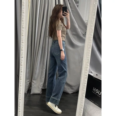Quần Jeans Ống Đứng 9 Tấc Lai To TM - Trơn, Ảnh Tự Chụp, Giá Chỉ 370.000 VNĐ 4