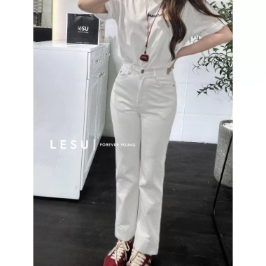 Quần Jeans Ống Đứng 9 Tấc Lai To TM - Trơn, Ảnh Tự Chụp, Giá Chỉ 370.000 VNĐ 5
