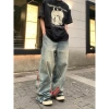 Quần jeans ống đứng sọc retro Mỹ, cargo ống rộng rách, giảm giá 260k 4