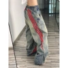 Quần jeans ống đứng sọc retro Mỹ, cargo ống rộng rách, giảm giá 260k 6