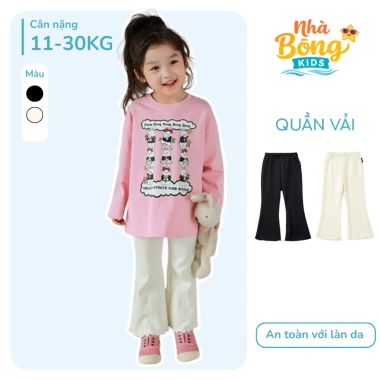 Quần Jeans Ống Loe Bé Gái Dáng Ôm Vải Bò Mềm Mịn Co Giãn Nhẹ Kids Giá 108k