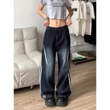 Quần jeans ống rộng cỡ lớn nữ thời trang sành điệu - Giá ưu đãi 189.000