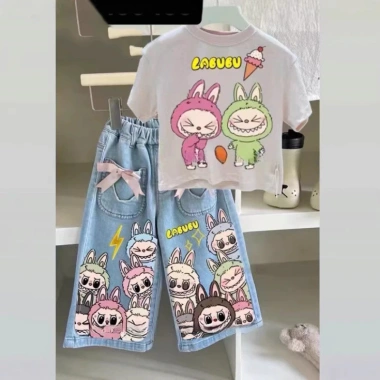 Quần jeans ống rộng trẻ em mùa hè - Thoáng mát, LeTong, giảm giá 22% 6