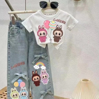 Quần jeans ống rộng trẻ em mùa hè - Thoáng mát, LeTong, giảm giá 22% 7