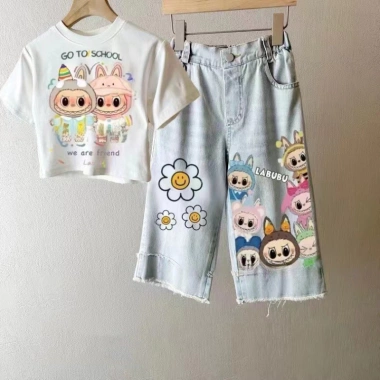 Quần jeans ống rộng trẻ em mùa hè - Thoáng mát, LeTong, giảm giá 22% 9