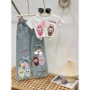 Quần jeans ống rộng trẻ em mùa hè - Thoáng mát, LeTong, giảm giá 22% 10
