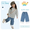 Quần Jeans Ống Suông Bé Gái Lưng Thun Gấu Phối Ren Vải Bò Mềm Mịn Giá 202.000đ