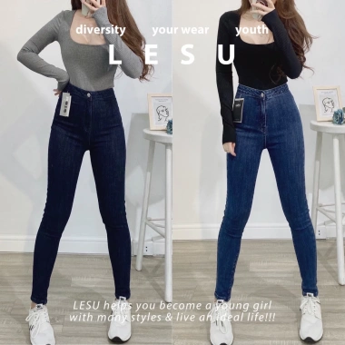 Quần Jeans Skinny Lưng Cao Không Túi Trơn - Ảnh Tự Chụp, Giá Giảm 345k (414k)
