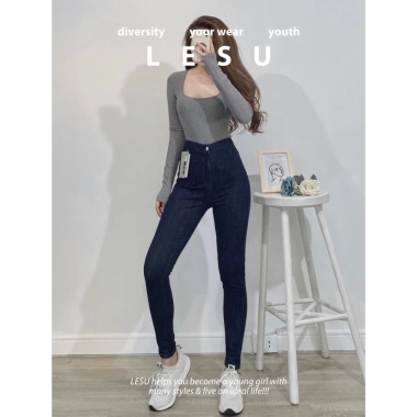 Quần Jeans Skinny Lưng Cao Không Túi Trơn - Ảnh Tự Chụp, Giá Giảm 345k (414k) 3 Quần Jeans Skinny Lưng Cao Không Túi Trơn - Ảnh Tự Chụp, Giá Giảm 345k (414k) 3