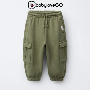 Quần jogger bé trai BabyloveGO nỉ thu đông giãn nhẹ, túi hộp, 1-10 tuổi, 179.000đ 7