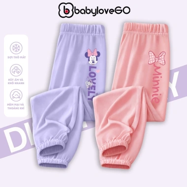 Quần jogger dài thu đông bé gái BabyloveGO BST Disney 2.026, thun co giãn thoải mái, giá 109.000đ