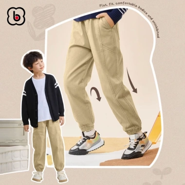 Quần jogger kaki bé trai ống rộng Hàn Quốc BabyloveGO KK04 giá 145.000