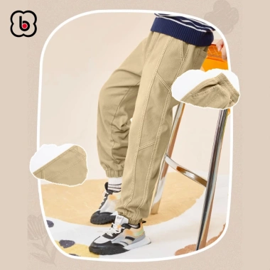 Quần jogger kaki bé trai ống rộng Hàn Quốc BabyloveGO KK04 giá 145.000