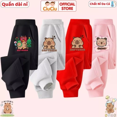 Quần Jogger Nỉ Capybara CIUCIU KID cho Bé Trai và Bé Gái - Da Cá Dãn, Giá 169k 2