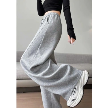 Quần Jogger Nỉ Ống Rộng Nữ Unisex, Mềm Không Bai Xù, Streetwear Hàn Quốc