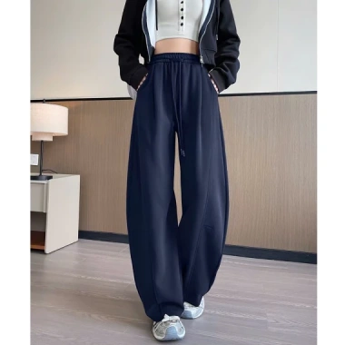 Quần Jogger Nỉ Ống Rộng Nữ Unisex, Mềm Không Bai Xù, Streetwear Hàn Quốc