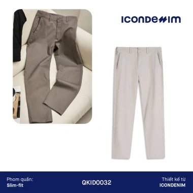 Quần Kaki Nam ICONDENIM Ống Ôm Slim Form - Giá 369.000 VND, denim co giãn, thời trang hiện đại 3