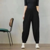 Quần kaki nam nữ thể thao ống rộng bo chun gấu, basic 3 màu Đen Nâu Ghi xám, size 40‑68kg 6