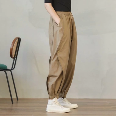 Quần kaki nam nữ thể thao ống rộng bo chun gấu, basic 3 màu Đen Nâu Ghi xám, size 40‑68kg 8 Quần kaki nam nữ thể thao ống rộng bo chun gấu, basic 3 màu Đen Nâu Ghi xám, size 40‑68kg 8