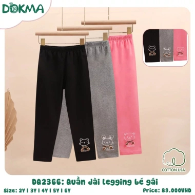 Quần Legging Bé Gái 13-17kg 3-7 tuổi Hoạ Tiết Xinh Xắn Dokma DQ2.366 Giá ưu đãi 89.000 VND 7