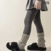 Quần legging bé gái mùa đông ấm áp, tất lông cừu dày, khâu giả hai mảnh phong cách Hàn Quốc Giá 292.539 VND