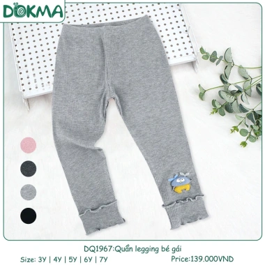 Quần Legging Gân Tăm Dày Dặn Bé Gái 11-25kg Dokma Mã DQ1.967 DQ2.315 Giá 139k 3